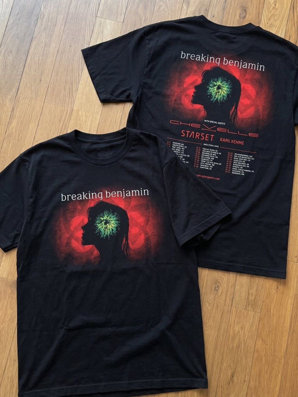 Breaking Benjamin Fall Tour 2026 North American Tour Dates Two Sided T-Shirt